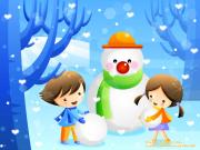 Snowman and the children